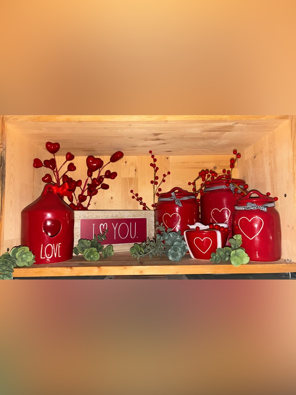 Rae Dunn Red Heart Set